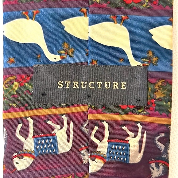 Men’s Structure Silk Novelty Animal Print Tie - Picture 2 of 3